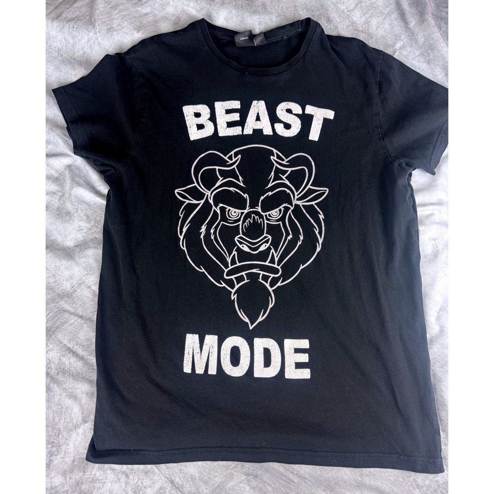 Disney Beauty and the Beast "Beast Mode" Graphic T-Shirt Mens Large Black Tee